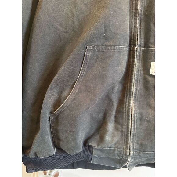 Carhartt J131 Duck Thermal Lined Hooded Zip Jacket Men 4XL Black - Picture 13 of 16